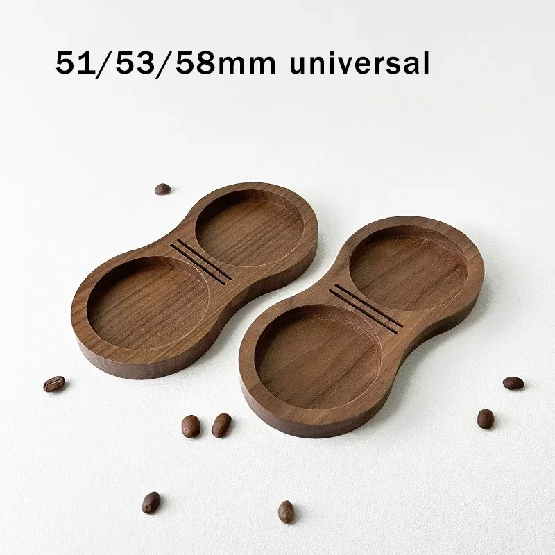 51-58MM Universal Coffee Tamper Storage Base Walnut Powder Water Distribution Network Storage Bracket Set Coffee Utensils