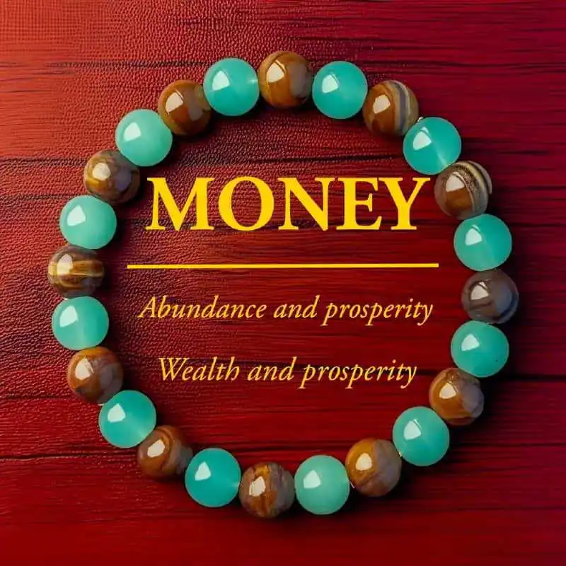 2026 New Natural Stone Bracelet Money Attracting Bracelet Wealth Luck Bracelet with Green Aventurine Tiger Eye Stone Bracelets