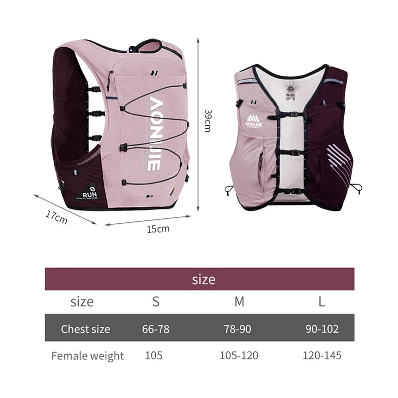 AONIJIE Trail Runing-mochila con chaleco de hidratación, bolsa deportiva de 10L, paquete de hidratación ligero, mochila para escalada y senderismo,