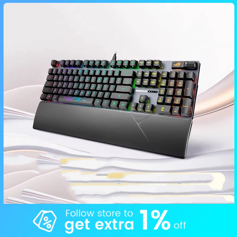

Механическая клавиатура ROG SCOPE II RX с оптическими механическими переключателями, низкой задержкой, защитой IP57 от пыли и воды, аксессуары для ПК