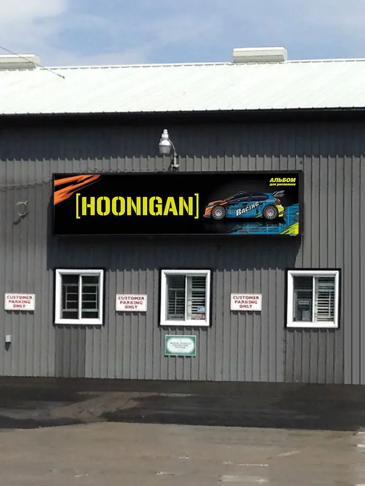 Hoonigans-cartel poliéster impreso para decorar, tapiz de 60x240cm para garaje o Outdoor