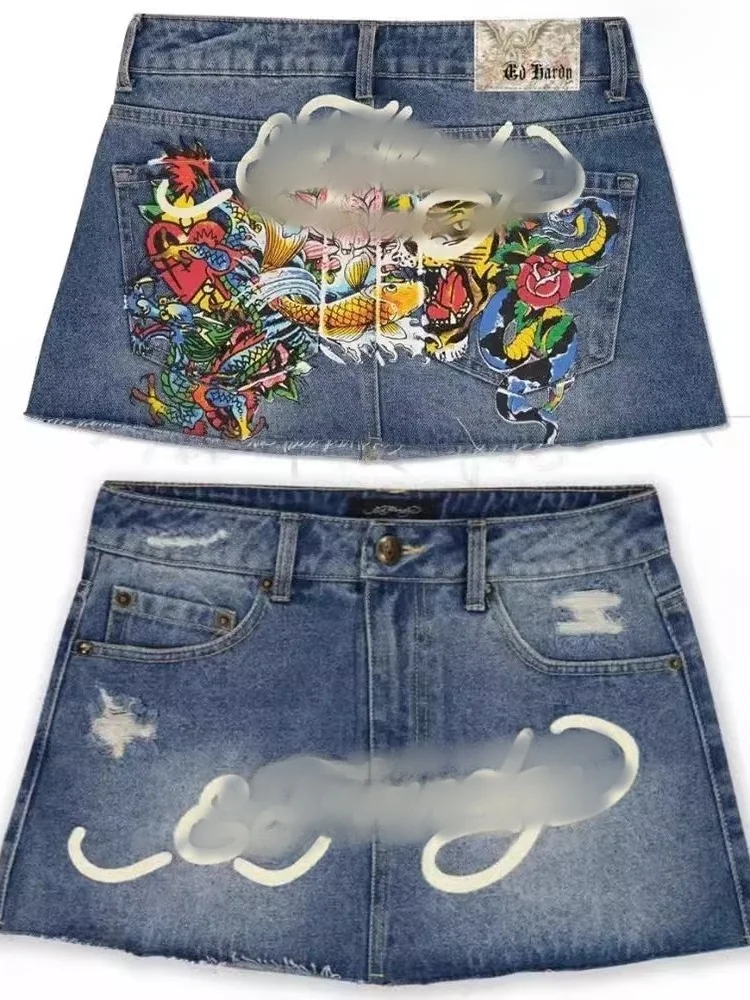 

American Style Spring Summer New Hot Girl Women's Slimming Anti-Light Cowboy Bag Hip Skirt Shortie Denim Skirt