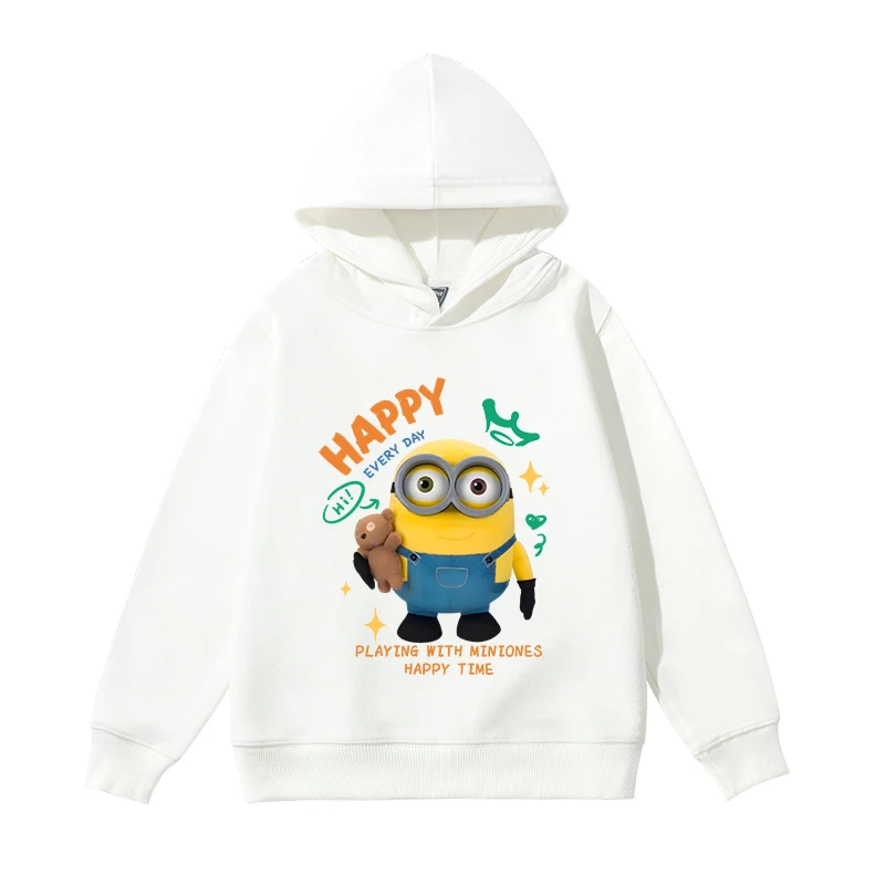 

Despicable Me Cute Minions Print Boys Girls Fashion Hoodie Autumn and Winter Casual Comfortable Warm Kids Long Sleeve Top