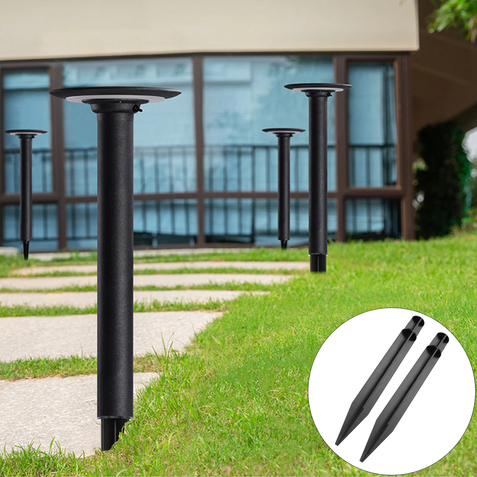 

8pcs Lawn Lamp Ground Plug Landscape Lighting Lightweight Sturdy Ground Spike For Outdoor Halloween Party Decoration Garden