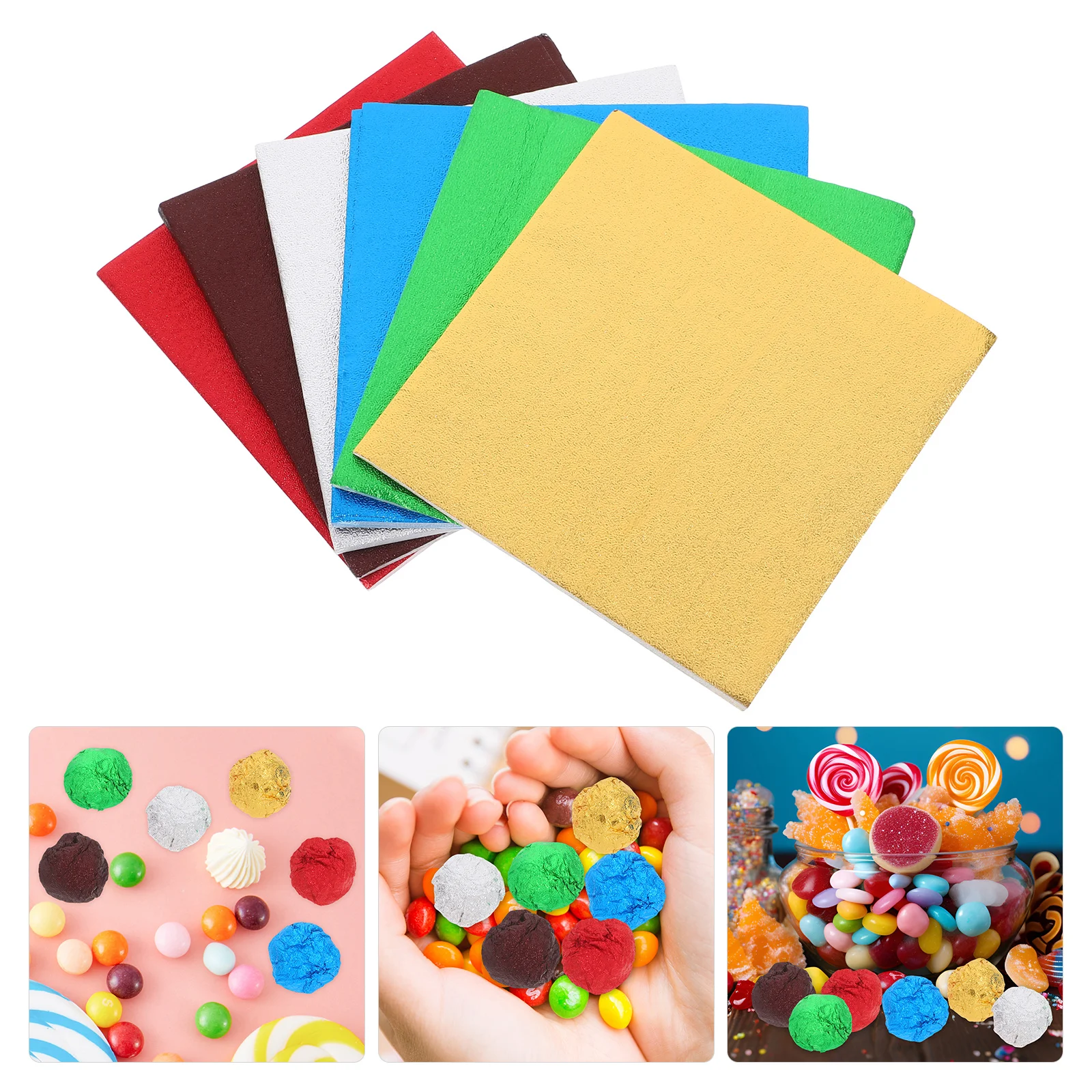 

600Pcs Safe Odorless Foil Candy Wrappers Versatile for Parties Weddings Festivals Easy to Mold and Cut for Various Uses