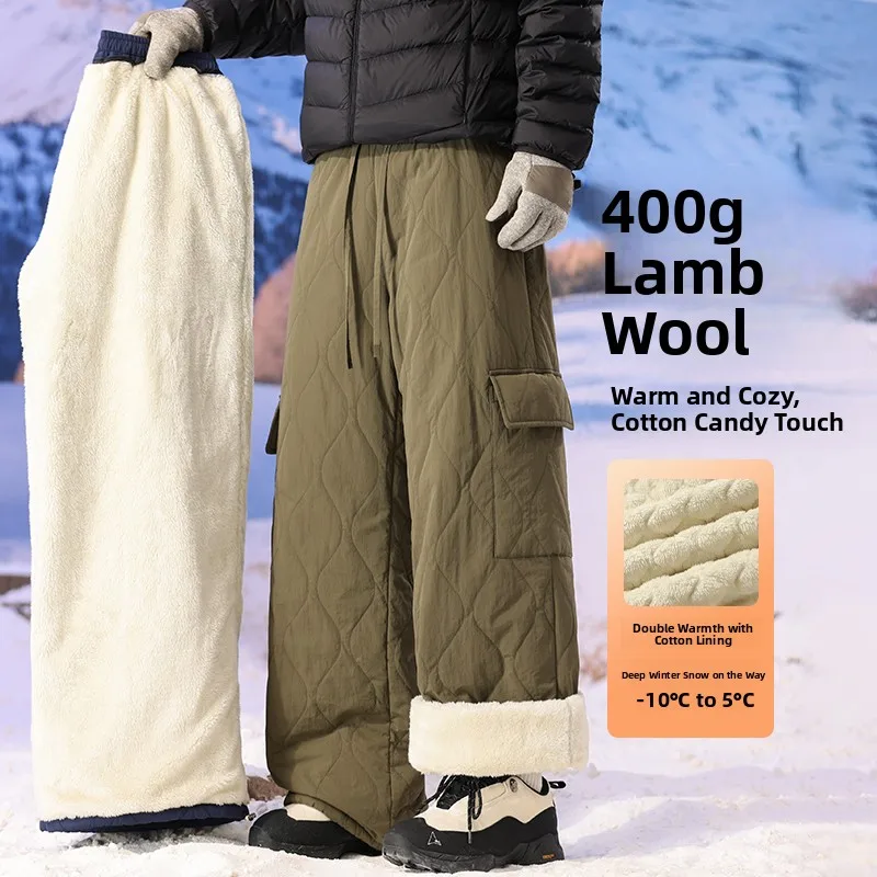 

Зимние утепленные повседневные брюки из хлопка с флисовой подкладкой, модные, свободные, ветрозащитные, длинные, для мужчин