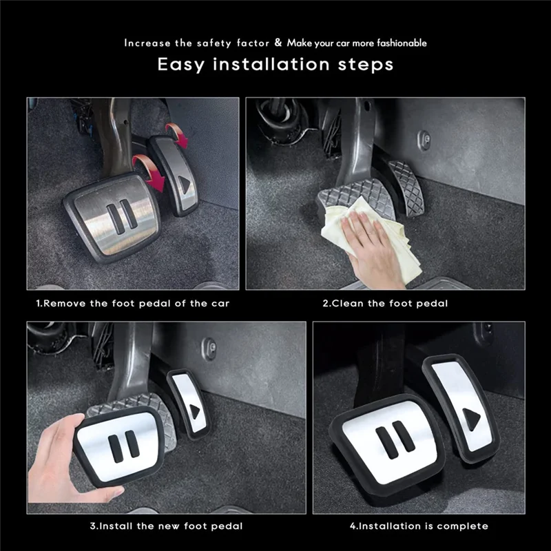 الرائدة حافة-سيارة الفرامل دواسة الوقود غطاء لشركة فولكس فاجن ID.4 ID4 2021 2022 2023 استبدال الملحقات مكافحة زلة غطاء دواسة القدم #4