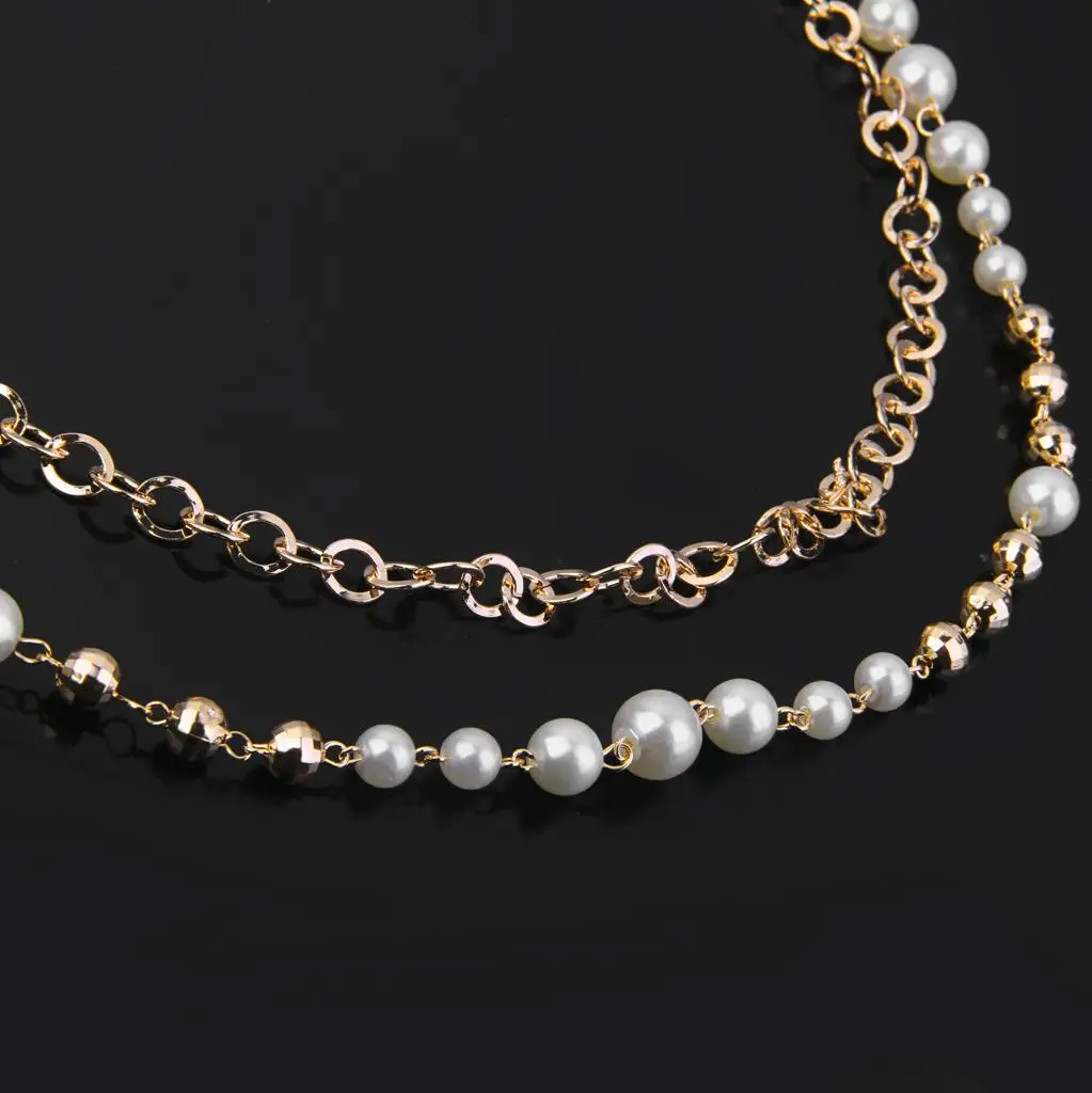 Sexy Waist Chain Belt Golden Pearls Waist Beads Alloy Body Chain for Women Waist Jewelry Belt Decoration Party Styling