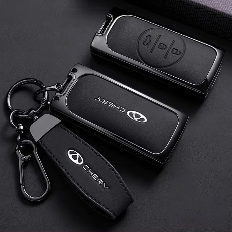 Zinklegierung Autoschlüssel-Hülle für Chery Tiggo 5X Sport Schlüsselanhänger Fernbedienungsabdeckung Gehäuse Ringhalter Zubehör – Detail 2
