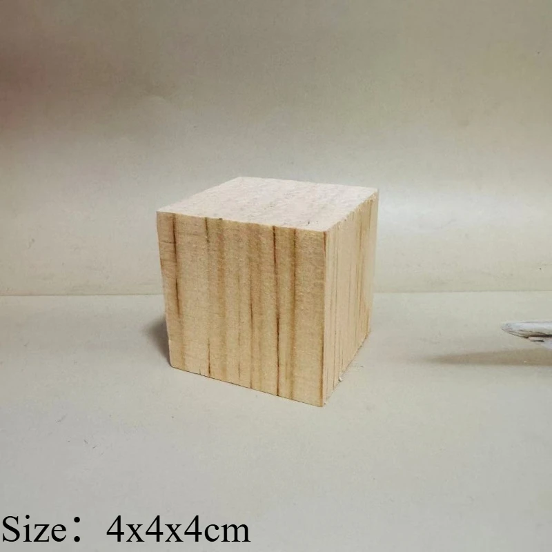 Creative Wooden Stump Square Figurine Handmade Home Decor Table Display Ornament Desk Art Accessory Home Decoration Unique Gift