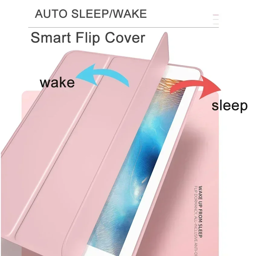 For iPad Case Air Pro MINI 3 4 5 6 7 8 9 10th Generation Cases 11 12.9 13 inch 2024 M4 Leather Soft Stand Auto Sleep Wake Cover