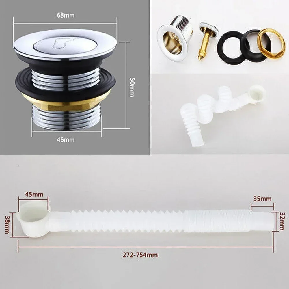 1PCS Bathtub Waste Set Brass Drain And A Siphon Overflow Tub Efficient Drainage Bathroom Accessories Home Renovation Supplies