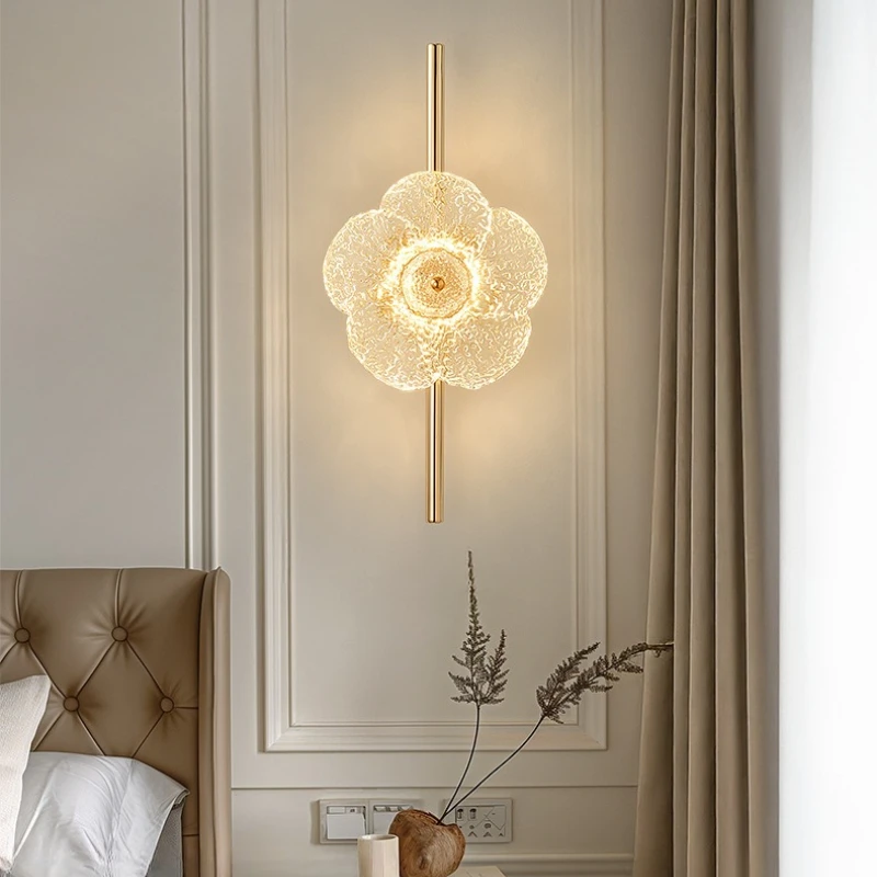 French Luxury Petal Wall Lights Modern glass lamps Living Room Bedside Corridor Hallway LED Wall lamps home decor light fixtures