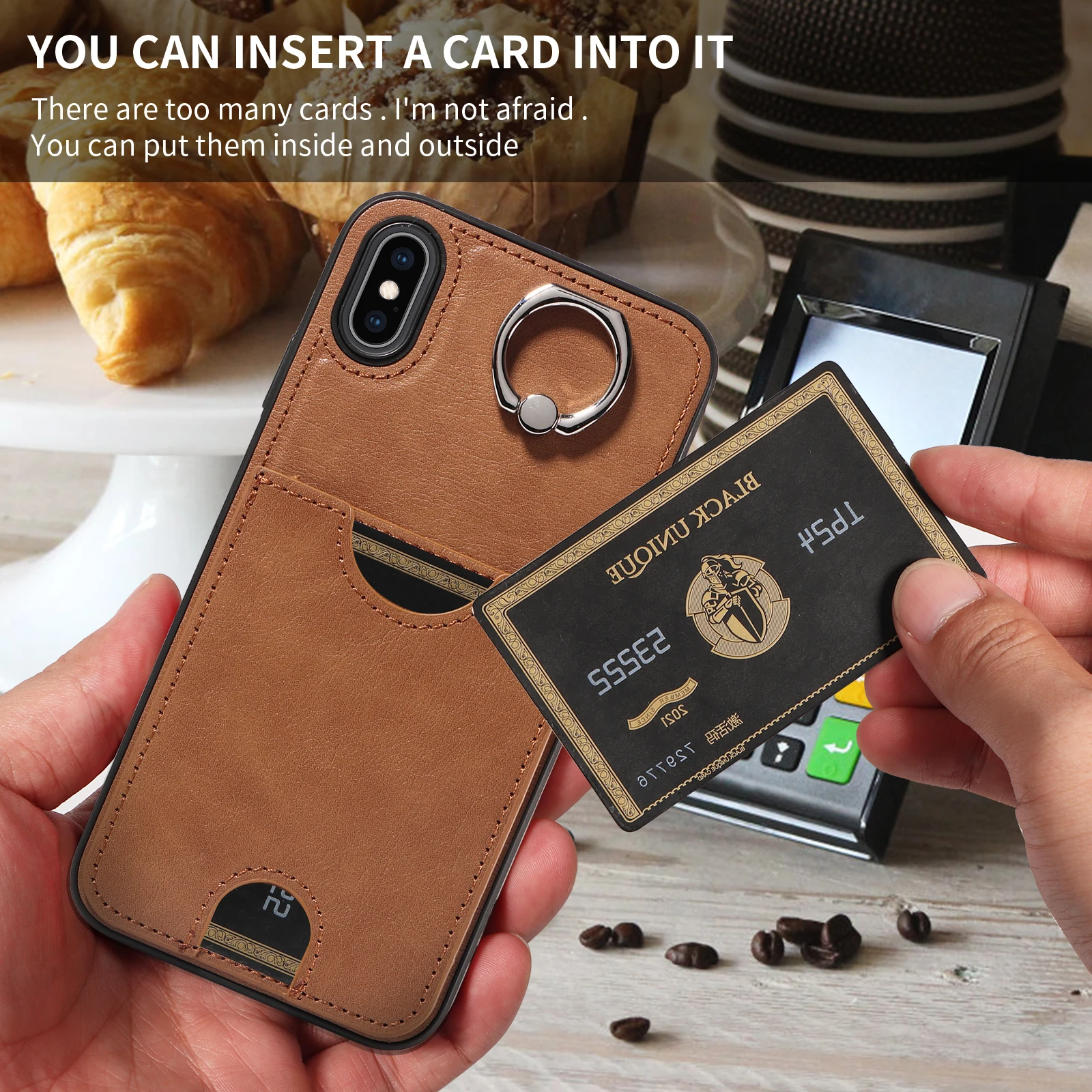 Funda de teléfono portátil para iPhone X/XS/XR/XS MAX, tarjetero, billetera de bolsillo magnética de cuero, resistente a los arañazos y a los arañazos
