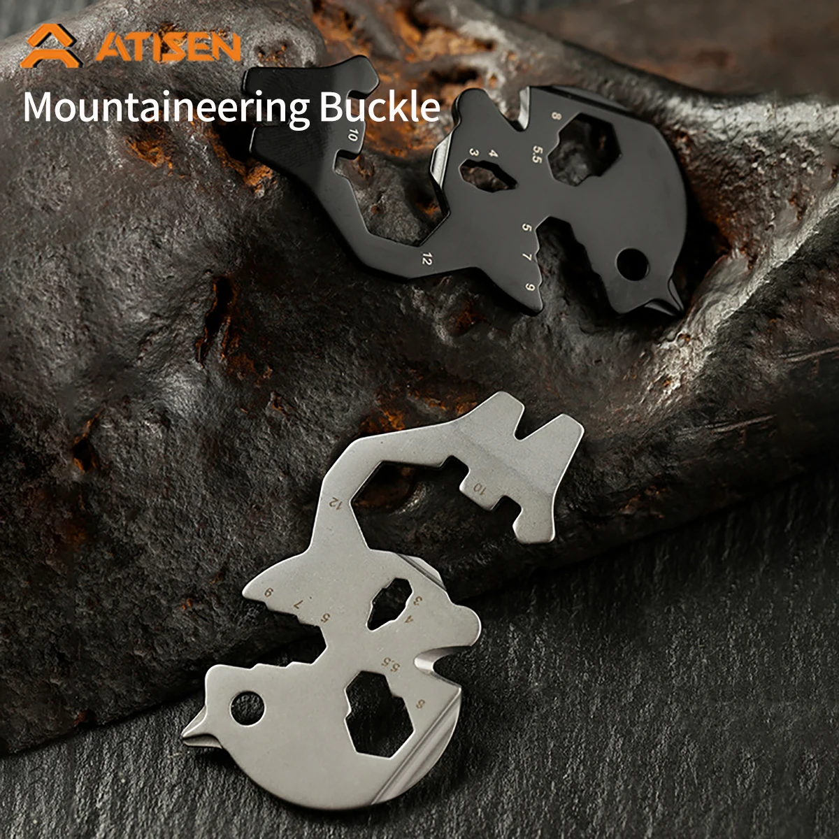 Multifunktion ale tragbare Edelstahl-Werkzeugkarabiner-Werkzeug karte Outdoor-Überlebens-Camping zubehör in einem