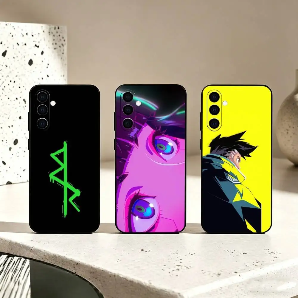 Anime Cyberpunk Edgerunners Phone Case For Samsung Galaxy A73,A72,A71,A70,A53,A52,A51,Others Soft Black Cover