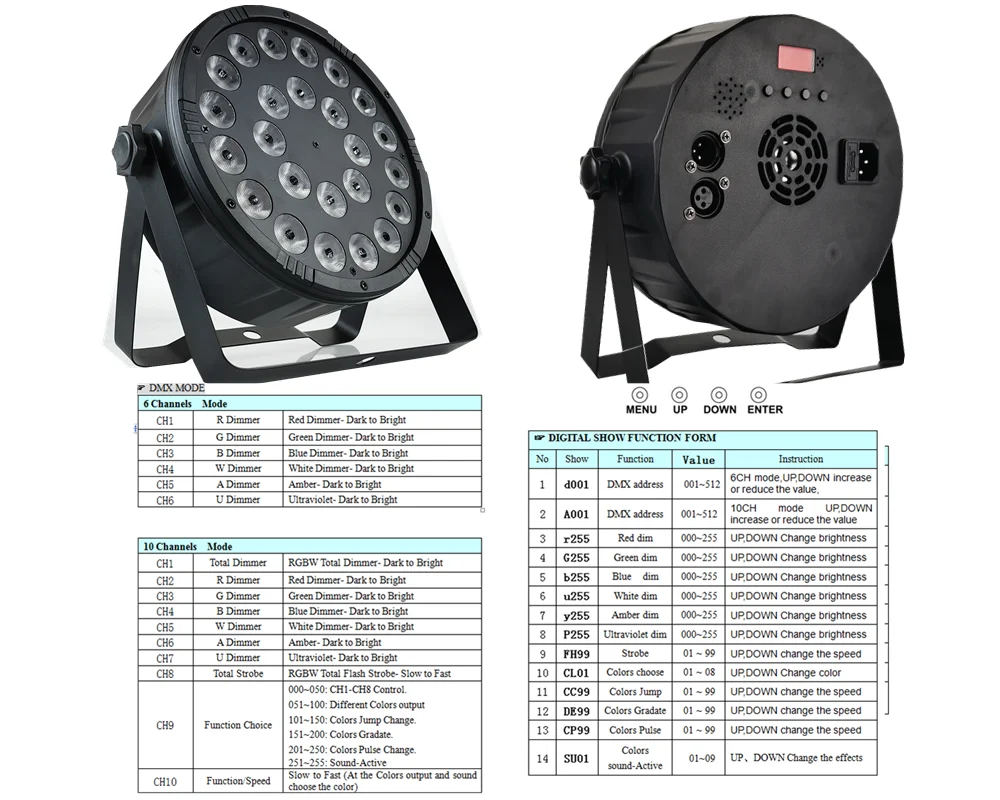 NEW MOLD 24X18W LED PAR Light/ 6-IN-1 RGBWA UV PAR disco light dmx control LED wash light stage professional dj equipment
