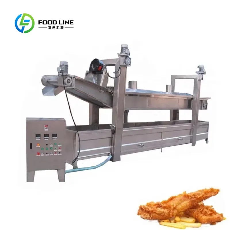 Automatic Commercial Deep Fryer Industrial Frying Machine for Potato Chips Snack and Meat Products
