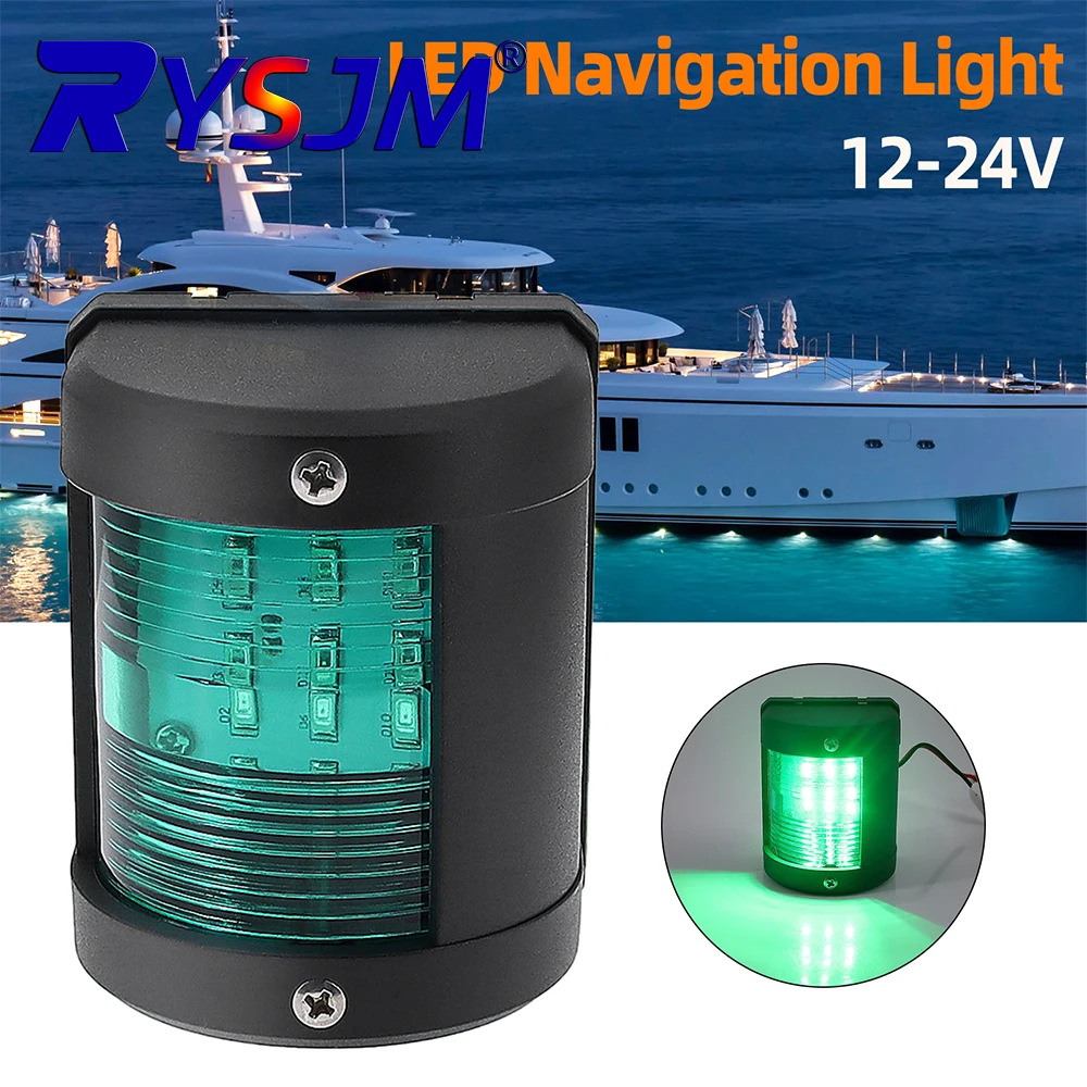 12V LED Marine Bi-Color Navigation Light Waterproof Boat Side Red Green Bow Light Sailing Signal Light