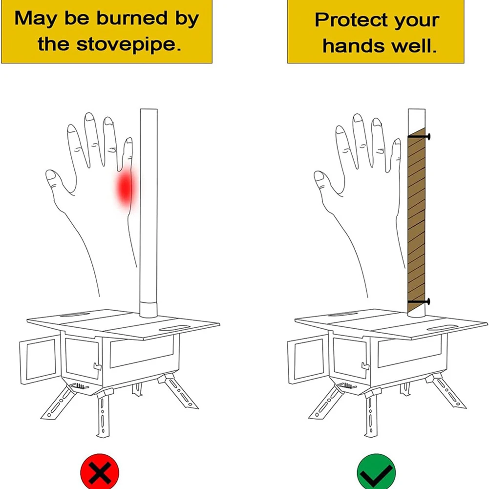 خيمة التخييم موقد مدخنة شريط مقاوم للحريق مع 2 المشابك مكافحة تحرق مدخنة حامي العزل الحراري أنبوب مقاوم للحريق التفاف #6
