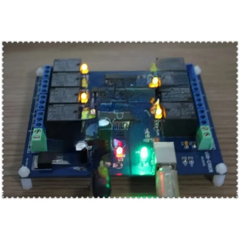 8-полосный релейный модуль USB-интерфейса, двойной блок питания, полностью изолированный оптрон