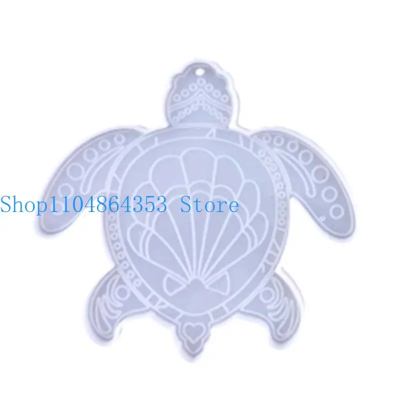 652F for Turtle Keychain Silicone Mold with Hole Keyring Pendant Handmade Mold Valentine's Day Birthday Gift Jewelry