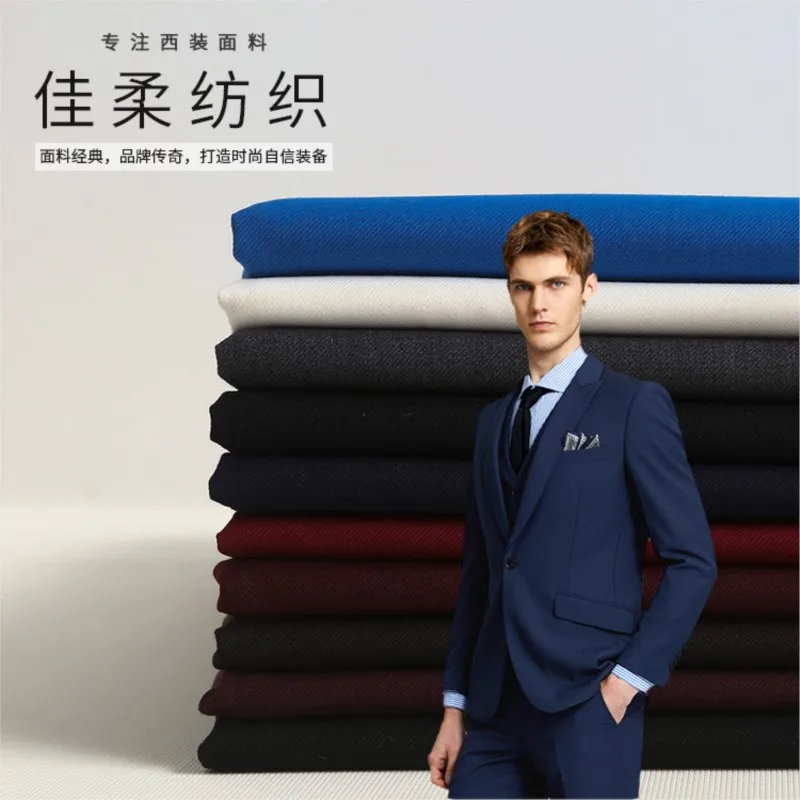 Effen kleur dubbellaags verdikte keperstof voor werkuniformen voor heren- en damespakken