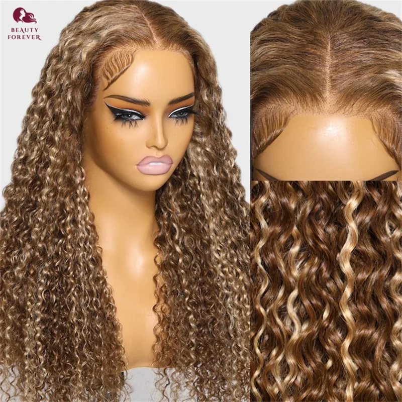 Beauty Forever 7x5 Bye Bye Knots Glueless Wig Curly Honey Blonde Human Hair Wig “C