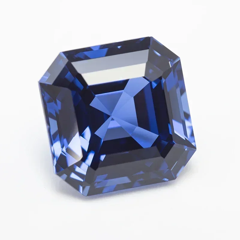 Lab Grown Sapphire Asscher Cut Square Royal Blue Color VVS1 Charms DIY For Jewel Making Material Selectable AGL Certificate