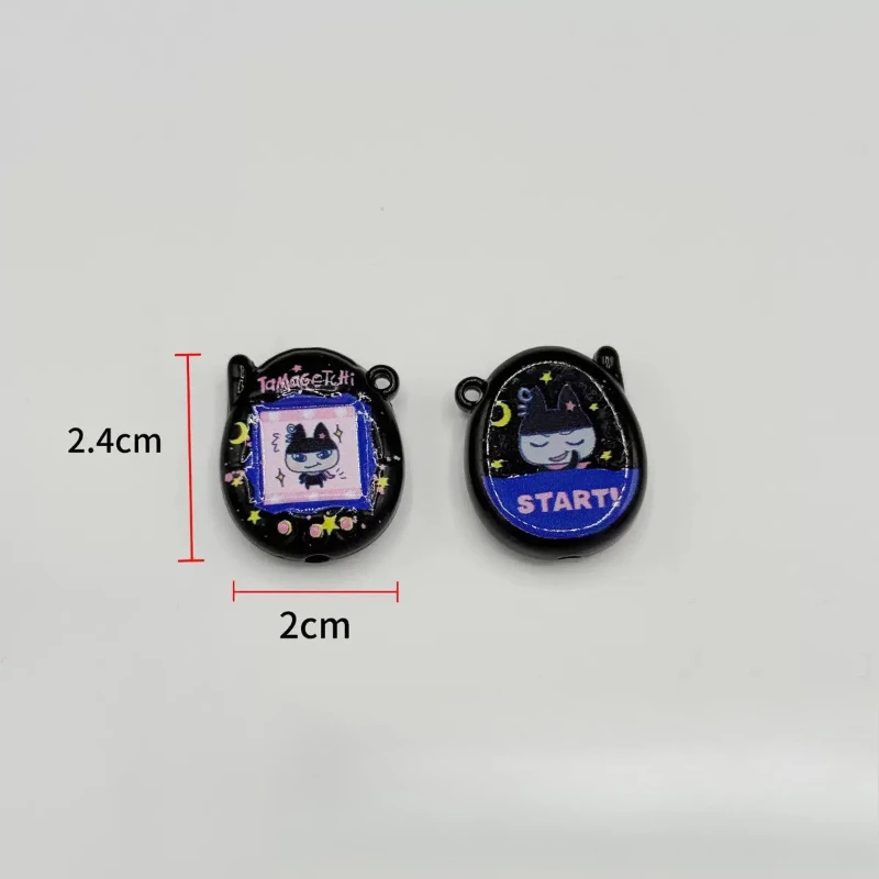 1/3/6pcs Tamagotchi Bead Accessories Acrylic Cartoon Small Arcade Machine Bead DIY Keychain Jewelry Material Fun Decoration view 5