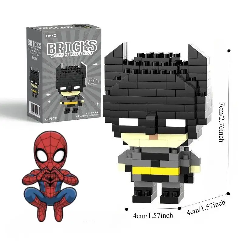 BANDAI Marvel Spider Man Deadpool&Venom Iron Action Figure Building Block Anime Model Collectible Figurine Toy Gift For Kids Boy view 4