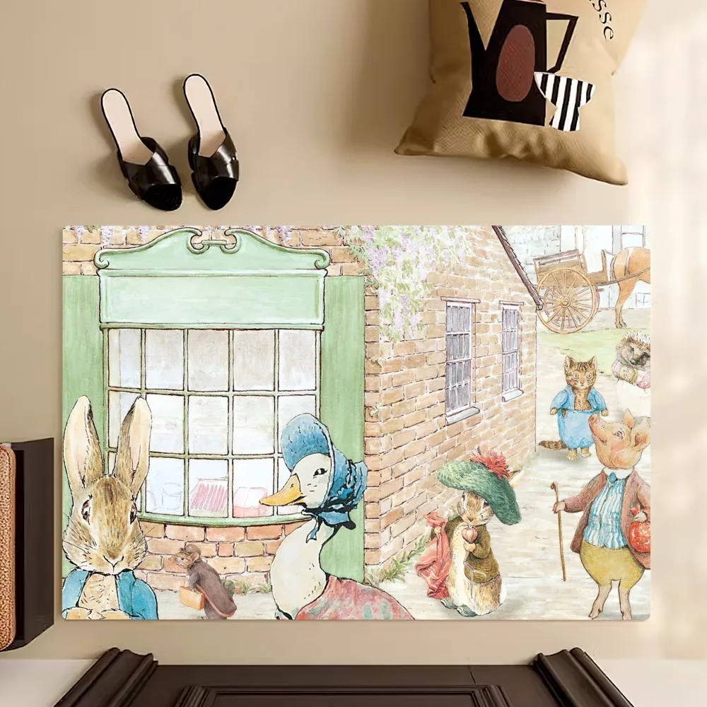 Cartoon P-Peter Rabbit Cute Floor Mat Bedroom Kitchen Door Bath House Super Absorbent Foot Non-slip