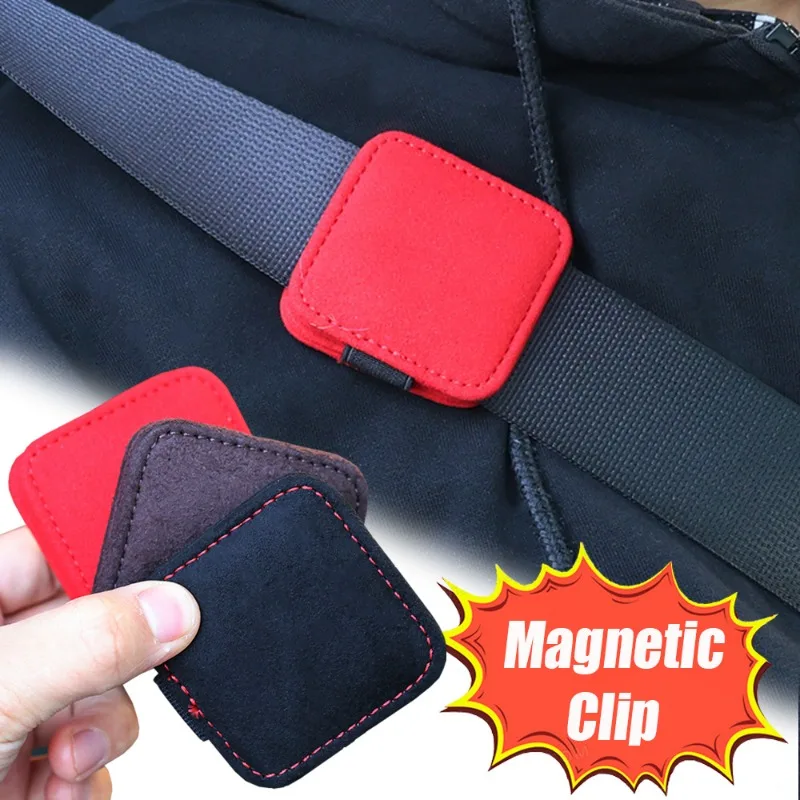 Car Safety Belt Limiters Universal Automatic Suede Seatbelt Magnetic Attraction Fasteners Length Adjuster Fixing Clip 6.3*6.3cm