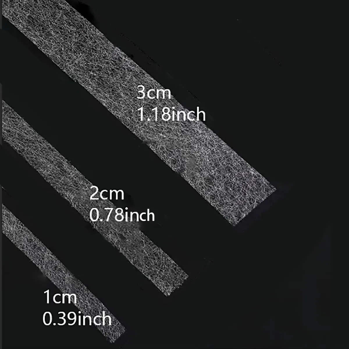 3er-Pack mit 30 Yard doppelseitigem Bügelband (Breite: 1 cm + 2 cm + 3 cm), stark haftendes Heißklebeband, Bügelband zum Aufbügeln, für die Veränderung von Kleidungsstücken, Hosen, Jeans, Röcken. – Detail 2