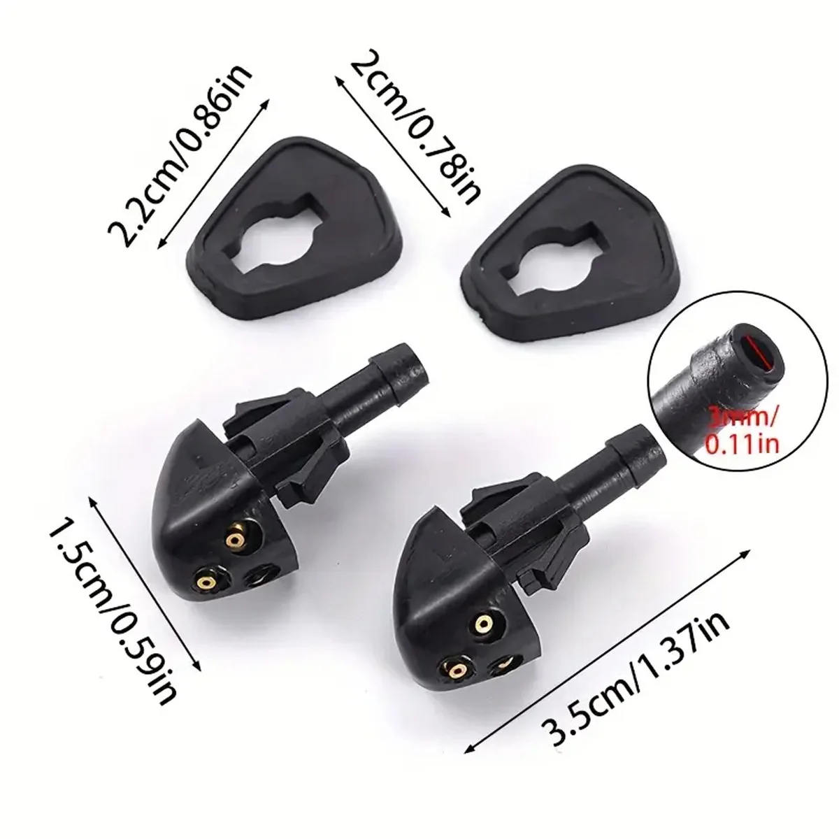 PINMOAP 2PCS Ugello di spruzzo Materiale ABS Adatto per Suzuki Swift Alto SX4 Liana Auto Parabrezza Tergicristallo Ugello di Pulizia 3834056K00