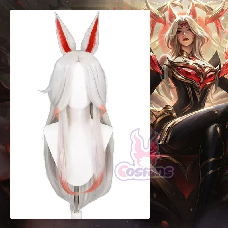 Ahri Wig Game LOL Immortalized Legend Ahri Cosplay Wig Ears LOL Immortalized Legend Ahri Cosplay Wig Women Cosplay Hair+wig cap