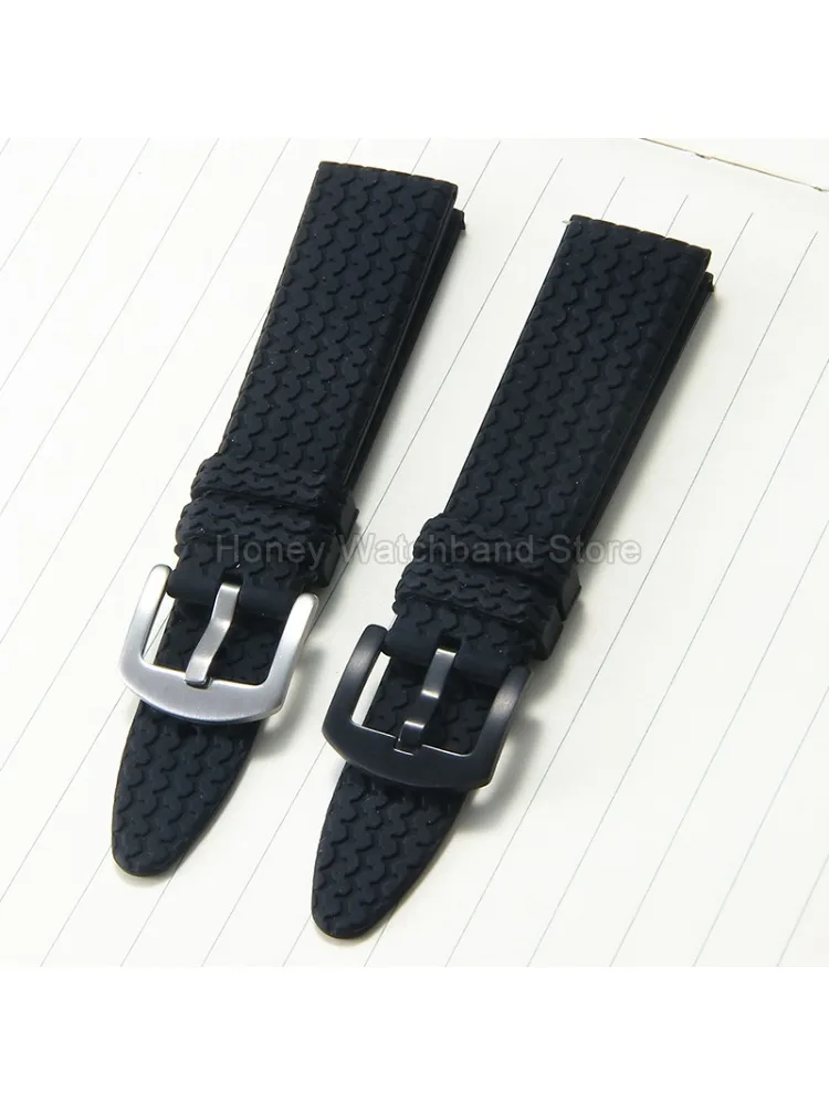 Accessoire de montre en Silicone noir 23mm, résistant aux produits chimiques, Interface droite à séchage rapide, pour Chopard Mille Miglia 168997 168511