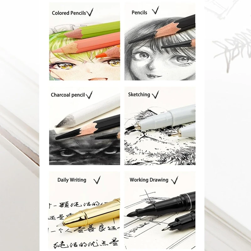 トップスパイラルバウンドスケッチブック、大人、初心者、アーティスト、スケッチのためのアート画用紙