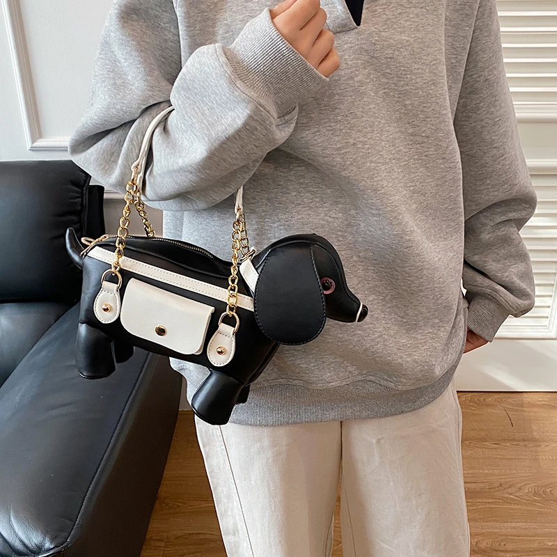 Borsa a tracolla a forma di cane da donna in pelle PU di alta qualità Borsa a tracolla da donna alla moda per borsa a tracolla femminile casual da donna