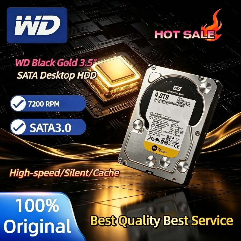 WD RE (RAID Edition) Black Gold 3.5" SATA Desktop HDD, 7200 RPM, for Gaming, Surveillance, DVR & Server Uses, Easy.
