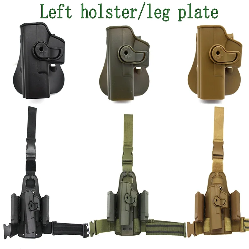 Left Hand Droopy Leg Gun Holster Tactical Pistol Thigh Leg Holster with Holster Glock 17 Gen 1-4 Gun Case