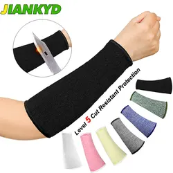 JIANKYD 1Pair Cut Resistant Sleeve Arm Protection Sleeves Level 5 Protection Safety Protective Sleeves for Men Women