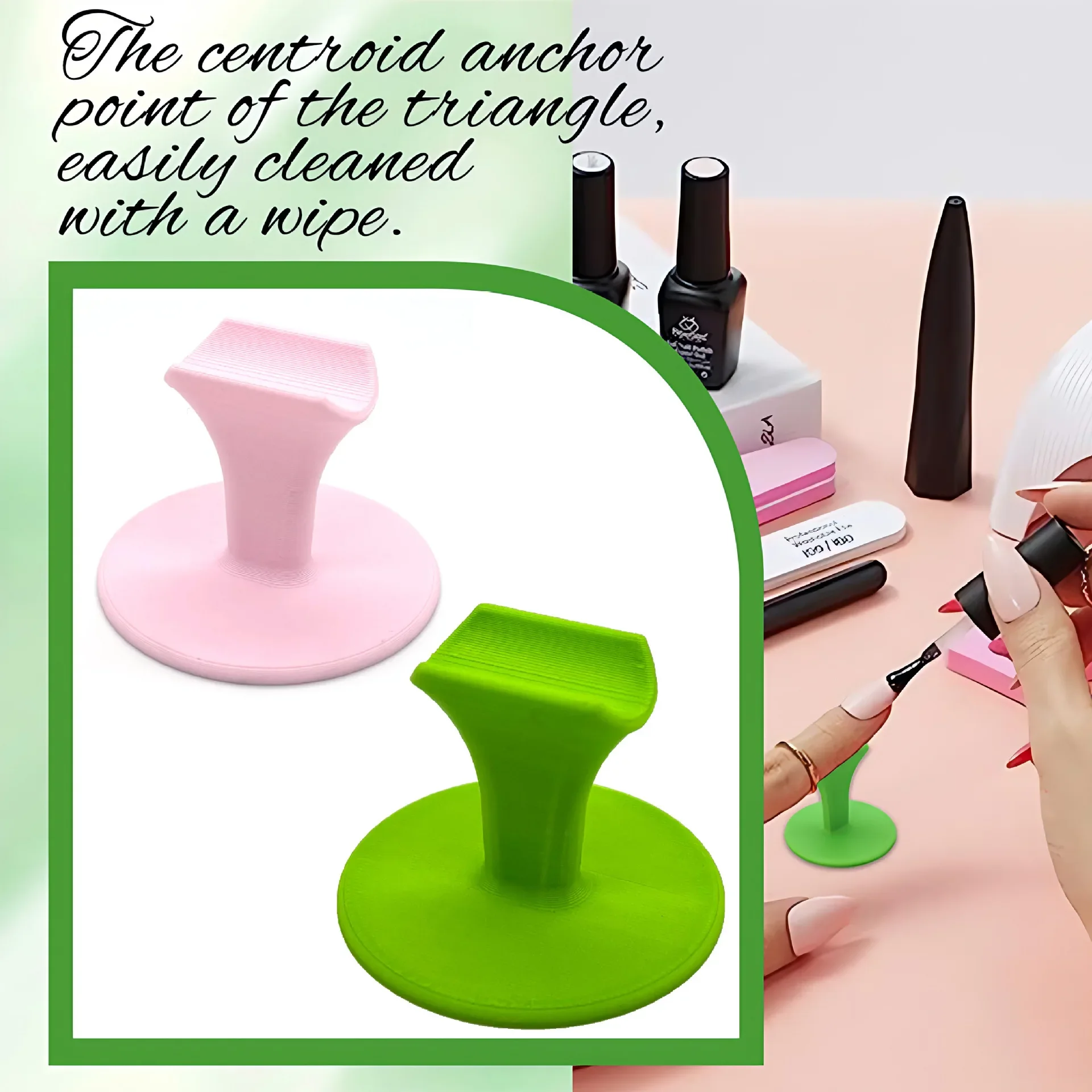 Soporte de dedo para manicura, herramienta de fijación de dedo de plástico portátil, localizador de uñas, suministros profesionales para decoración de uñas, accesorios, 1 ud.