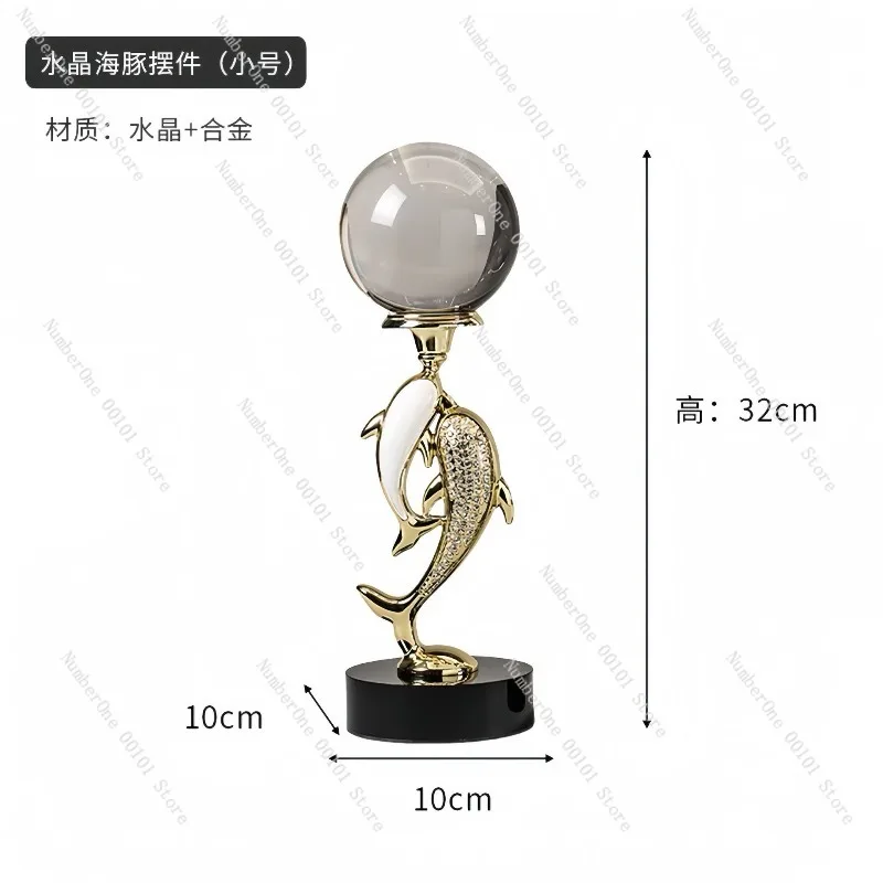 Dolphin Crystal Ball Ornament | High-end home furnishings, perfect for living rooms and entrances