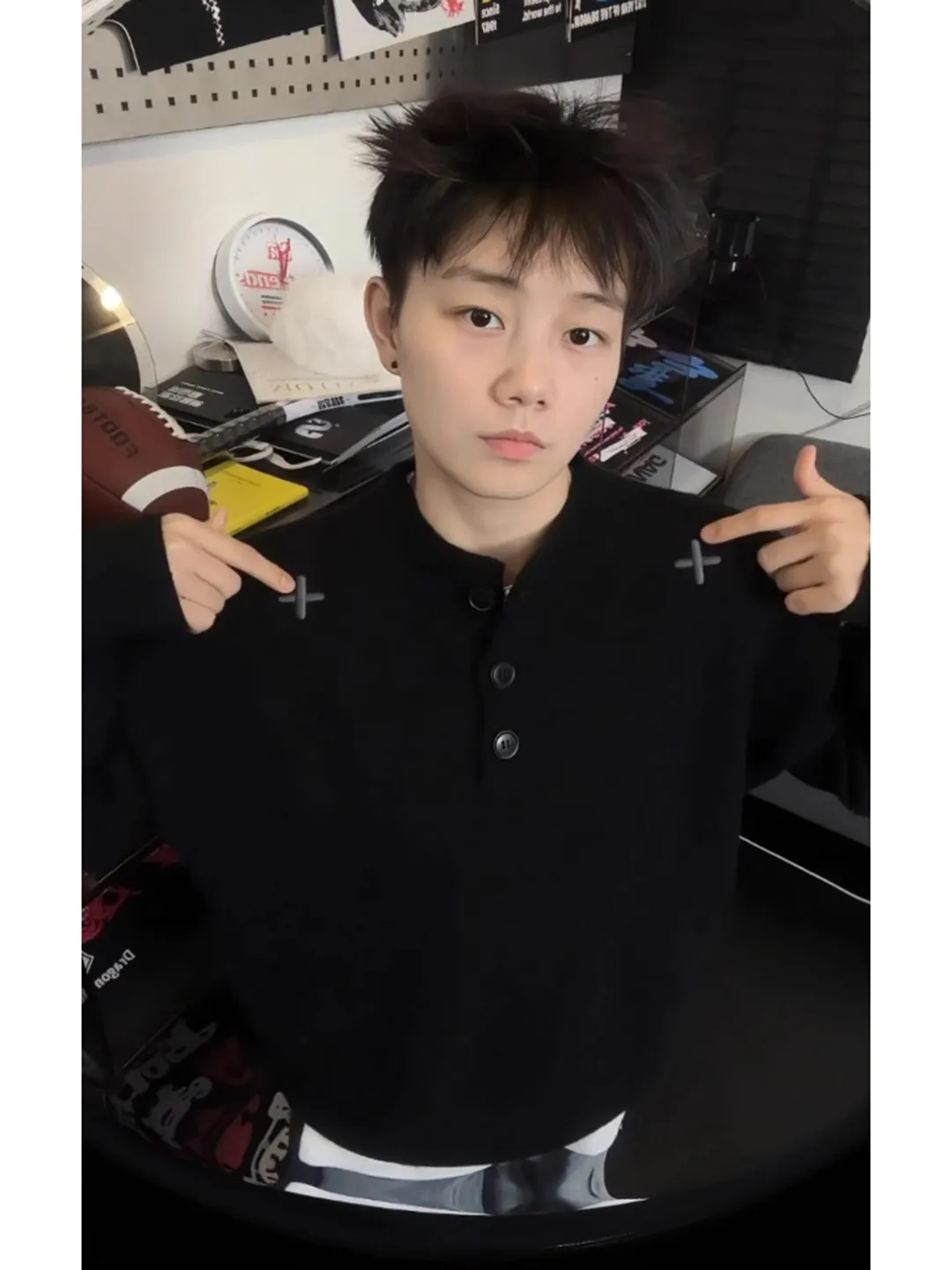 

Cleanfit American Sle Men's Knitted Sweater Henry Collar Cross Stitch Polar Fce Lazy Winter Casual Long Sve Top