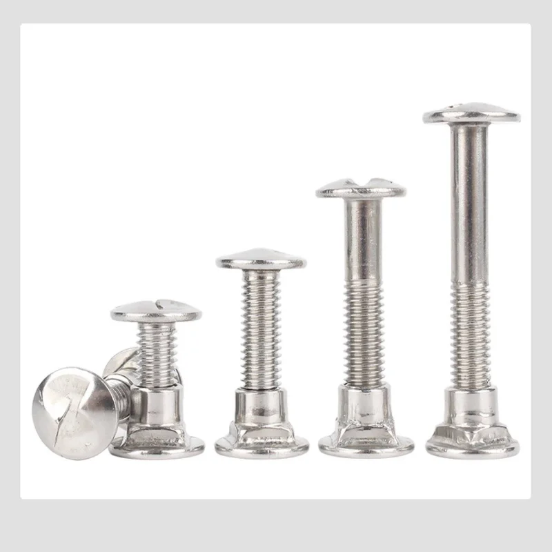 201 Stainless Steel M6 Anti-Theft Screws S Shape One-Way Slotted Security Bolts Nuts Set for Guardrail Fence Railing