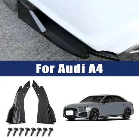 Car Rear Bumper Spoiler Lip Carbon Fiber Wing Trim Protection Anti-crash Diffuser Side Skirt Wrap Angle Splitter for Audi A4
