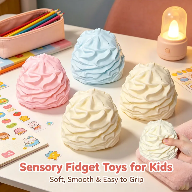 

1-8PCS Slow Rising Cream Roll Squishy Cake Sticky Squeeze Toy Silicone Fidget Handmade Stress Relief Anxiety