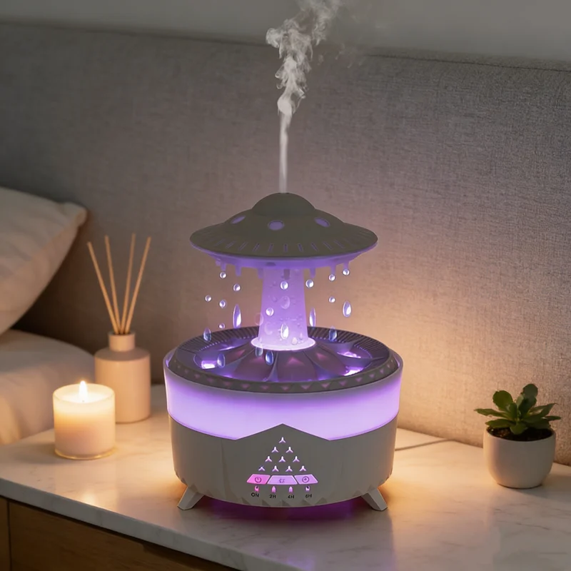 Creative UFO Aroma Diffuser Sprayer Air Humidifier with Water Mist Ring Works with Essential Oil Releases Fine Water Mists - view 5