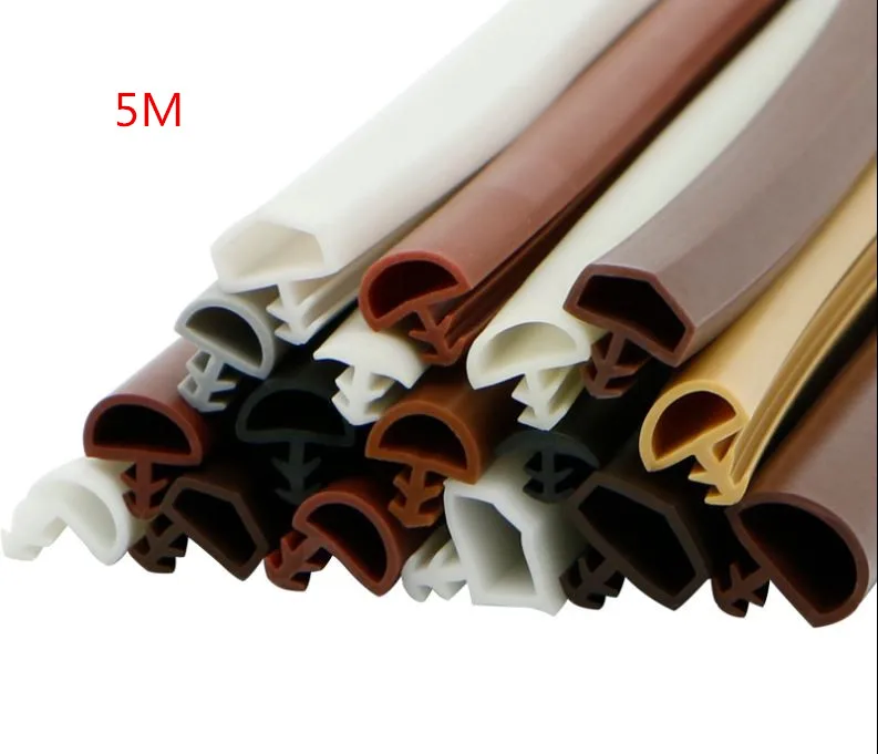 5M/lot PVC Wooden Door Crash Bar Article Window Doors And Windows Sealing Trip Windproof Card Slot 20 different size